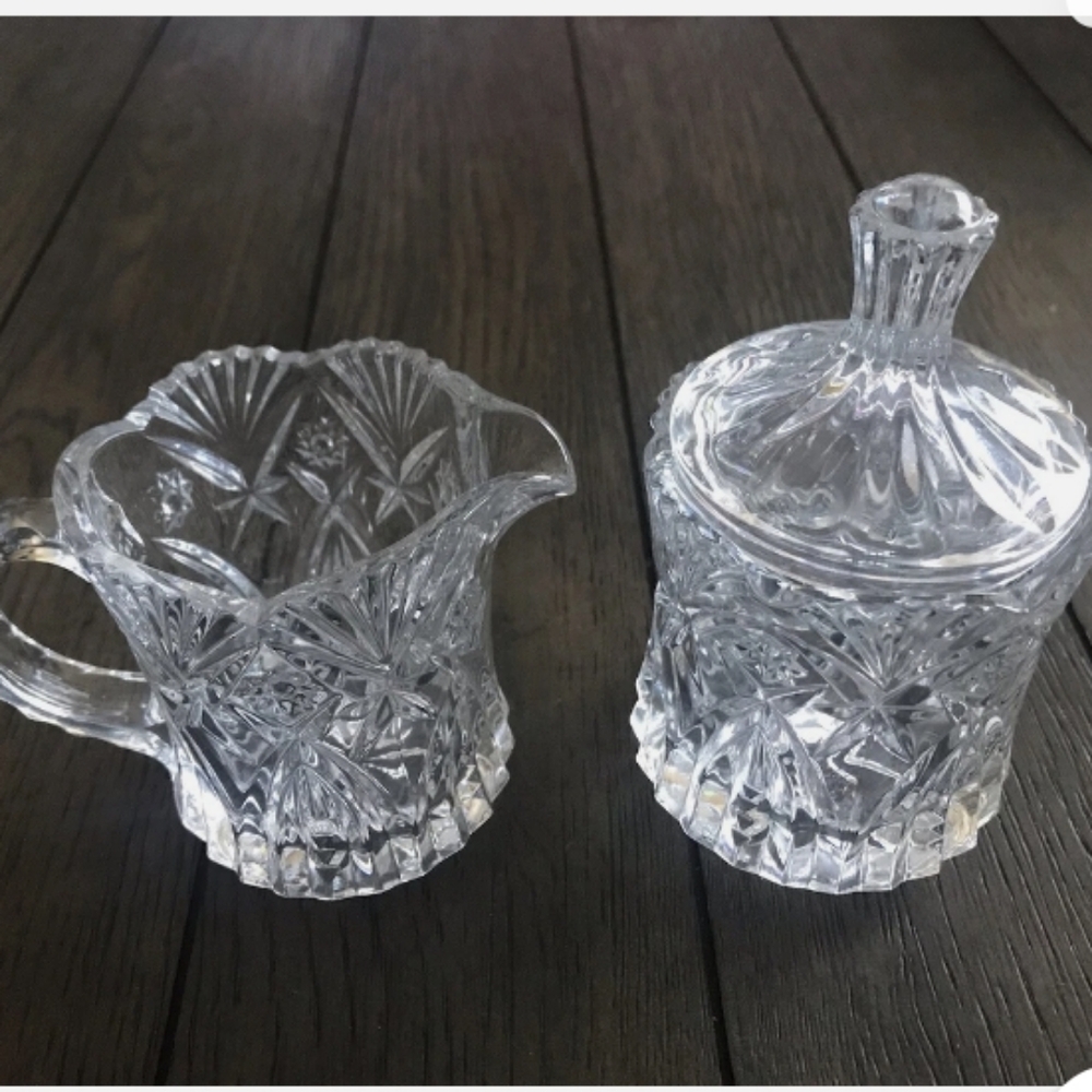 🎄 NWT/OB Vintage 24% Lead Crystal J.G. Durand France Vincennes Creamer & Sugar